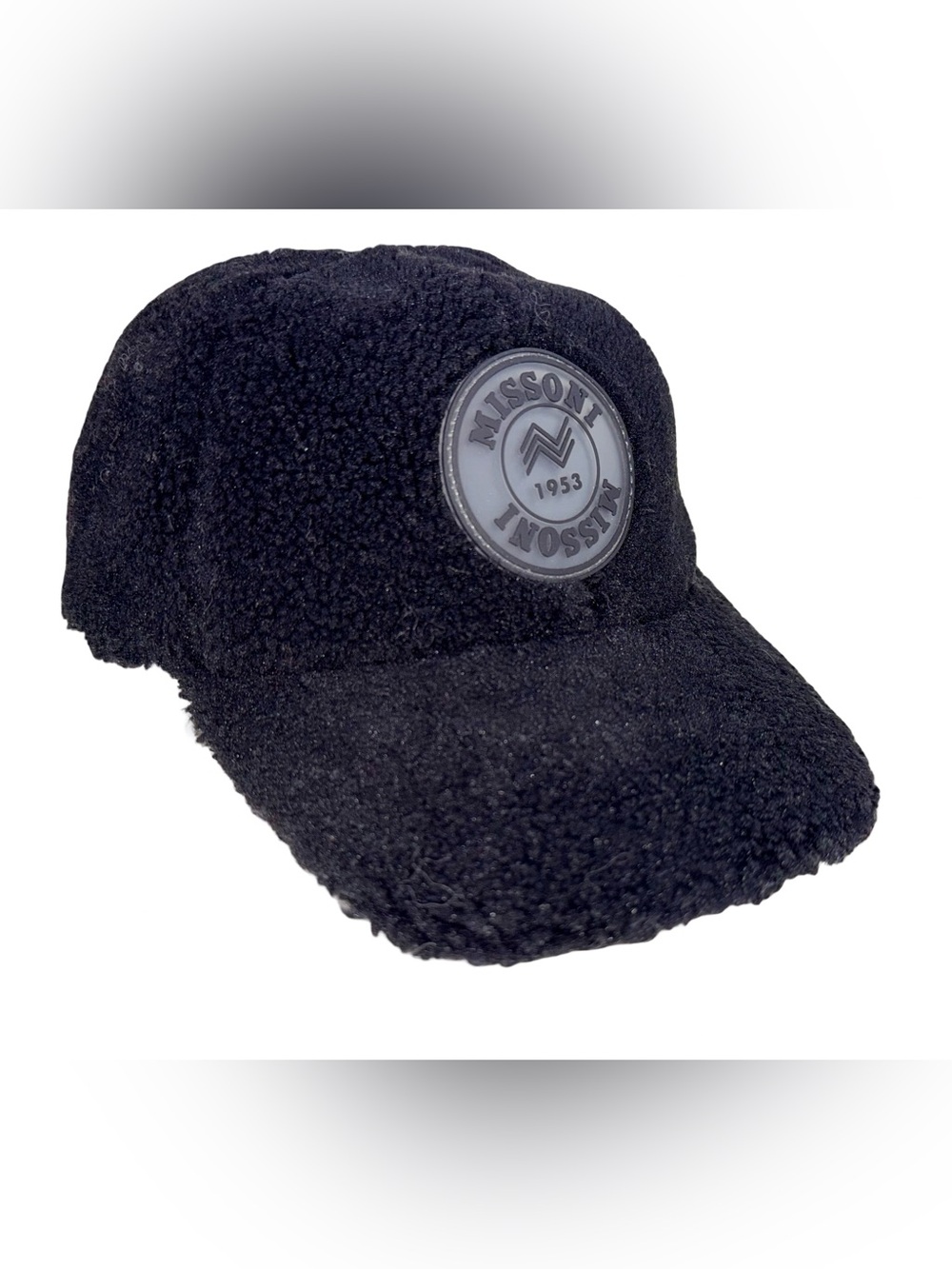 MISSONI BLACK FAUX FUR BASEBALL CAP